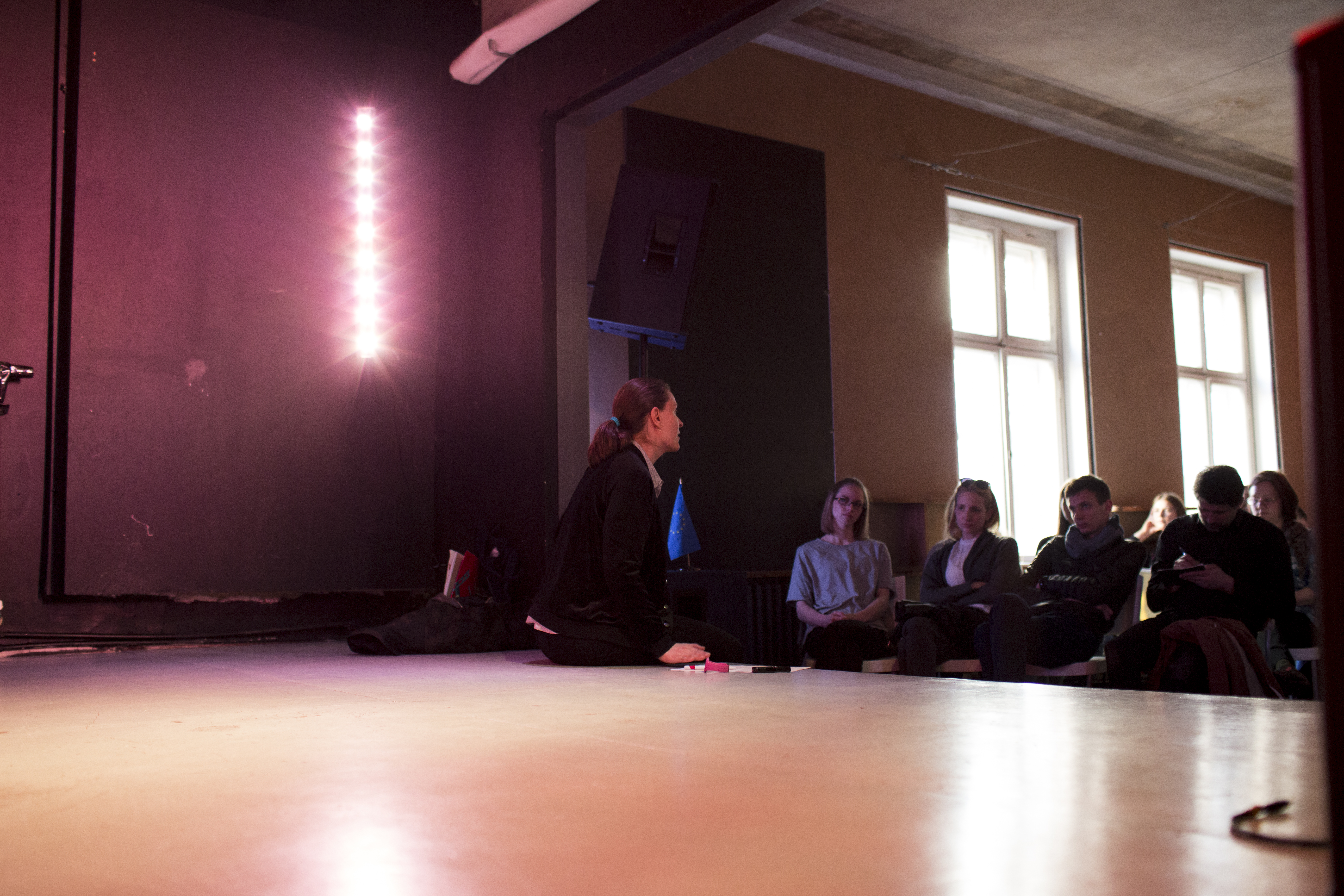 Photos from  “Theatre Expanded II” sessions in Riga with dramaturge Sodja Lotker