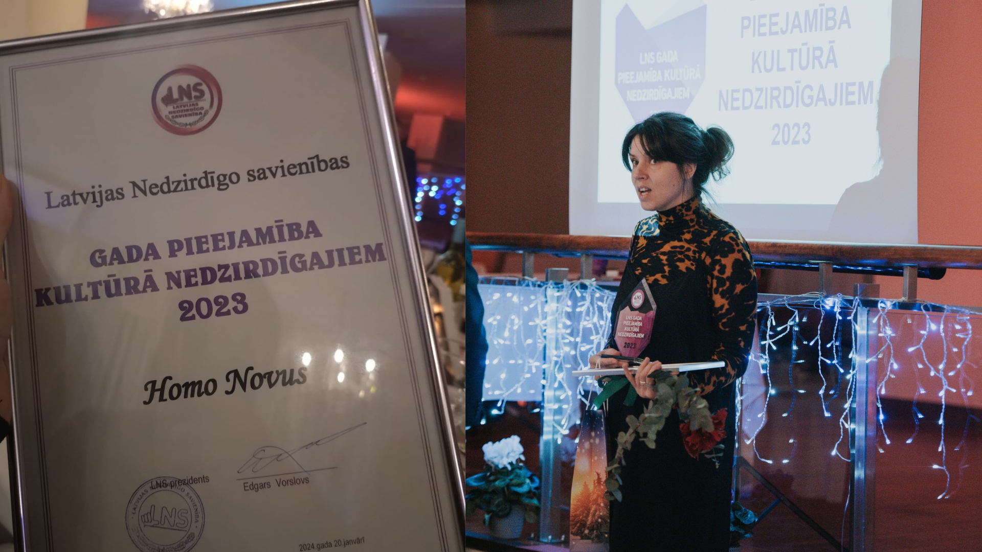 Latvijas Nedzirdīgo savienība piešķir balvu par pieejamību festivālam “Homo Novus”